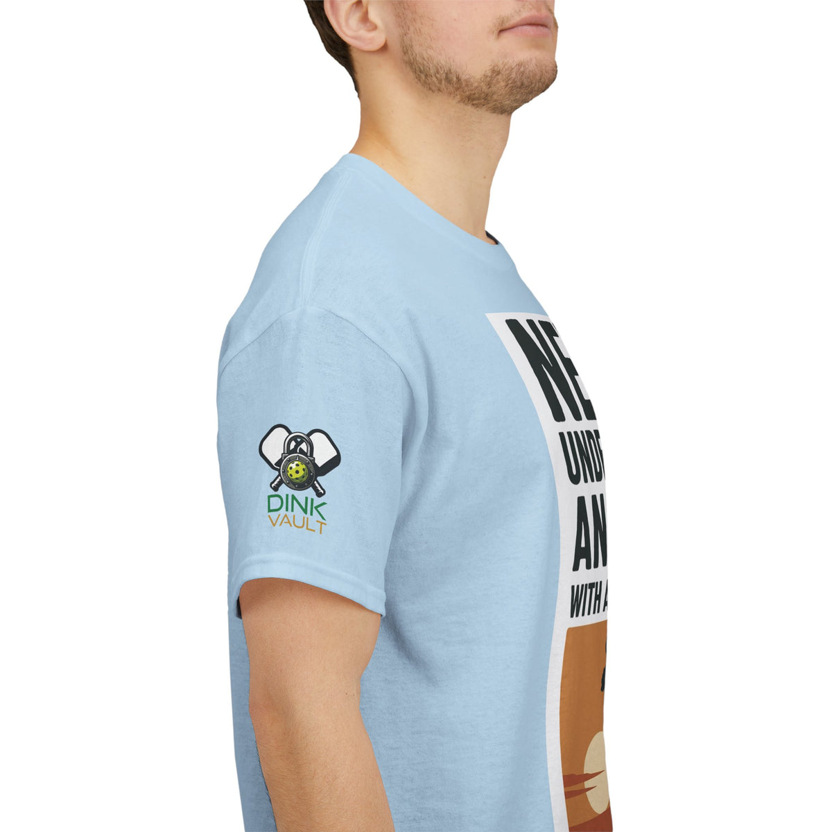 Pickleball T-Shirt - "Never Underestimate An Old Man With A Pickleball Paddle" Retro Sunset Tee