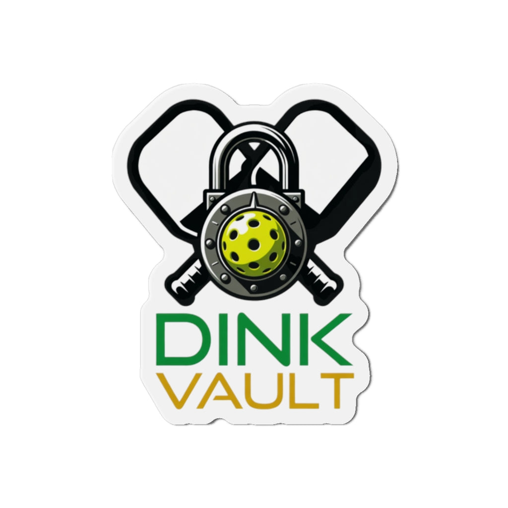Dink Vault Pickleball Die-Cut Magnet — Pickleball Paddle & Ball Locker Logo
