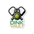 Dink Vault Pickleball Die-Cut Magnet — Pickleball Paddle & Ball Locker Logo