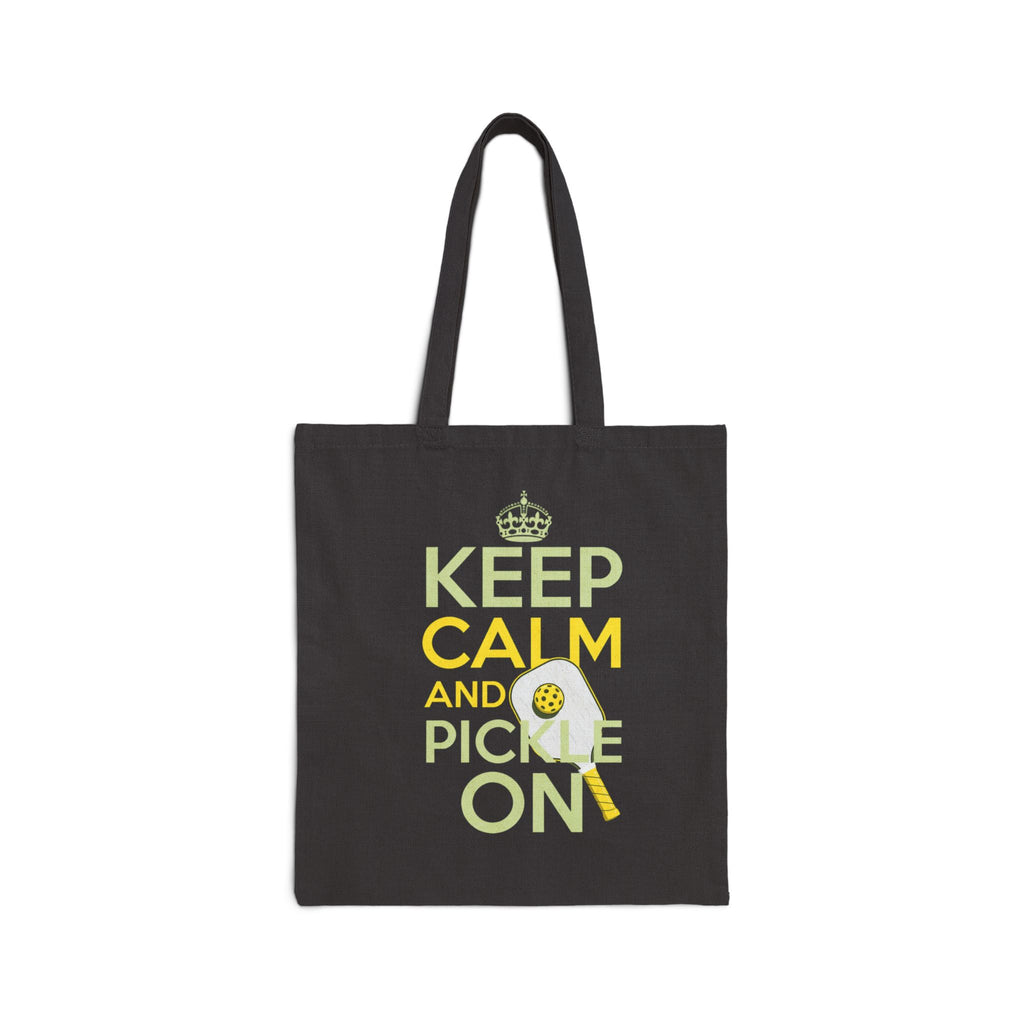 Pickleball Tote Bag - "Keep Calm and Pickle On" Canvas Carryall