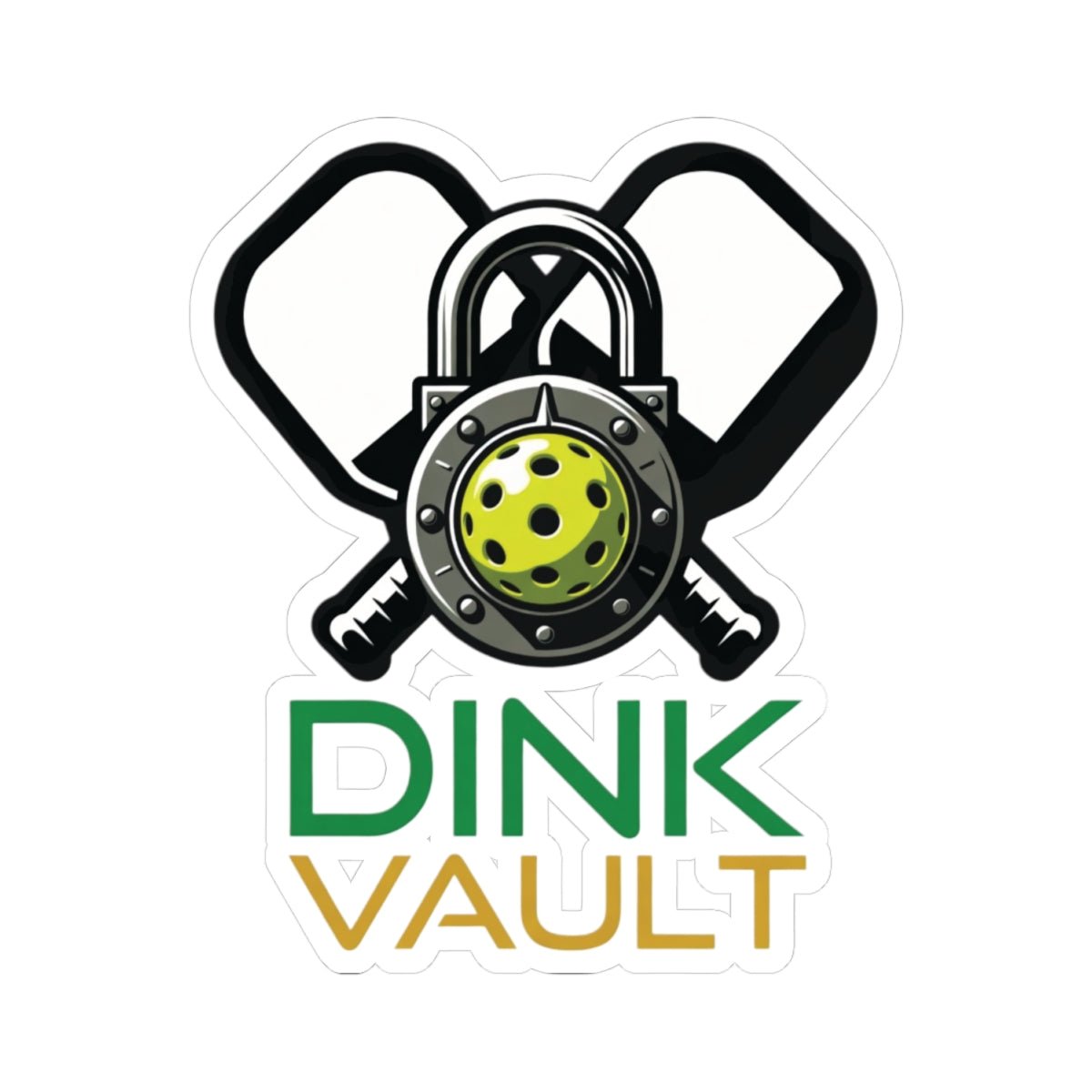 Dink Vault Pickleball Sticker — Kiss-Cut Waterproof Decal