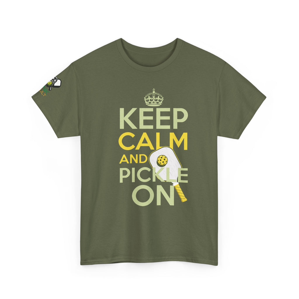 Keep Calm and Pickle On T-Shirt — Funny Pickleball Tee for Players & Fans